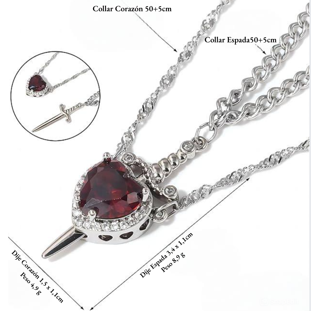 Collar Corazón y Espada